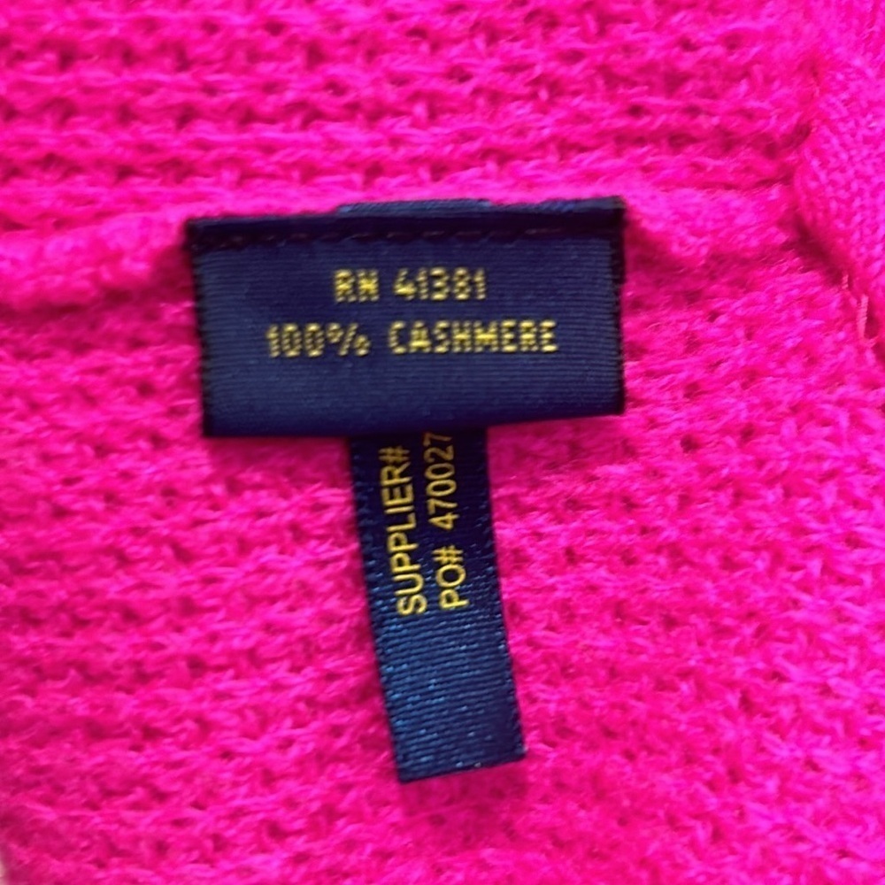 Polo Ralph Lauren Cashmere Hot Pink Sweater Oversized XS - Picture 7 of 8
